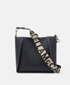 Stella Mccartney Stella Logo Grainy Shoulder Bag In Black