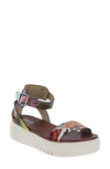 Mia Lunna Platform Ankle Strap Sandal In Multi