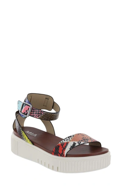 Mia Lunna Platform Ankle Strap Sandal In Multi