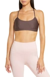 Alo Yoga Airlift Intrigue Cutout Stretch Sports Bra In Raisin