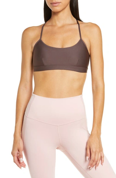 Alo Yoga Airlift Intrigue Cutout Stretch Sports Bra In Raisin