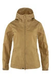 Fjall Raven 'stina' Hooded Water Resistant Jacket In Buckwheat Brown