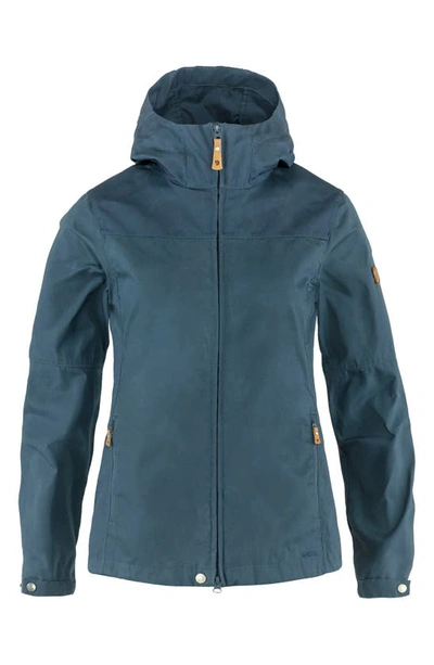 Fjall Raven 'stina' Hooded Water Resistant Jacket In Indigo Blue