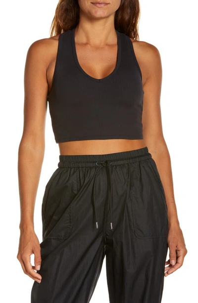 Alo Yoga Goddess Rib Crop Tank In Black