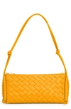 Bottega Veneta Mini Intrecciato Leather Handbag In Tangerine-gold
