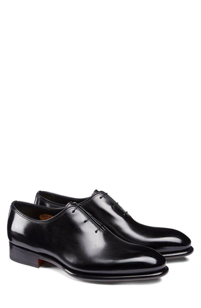 Santoni People Plain Toe Derby In Black