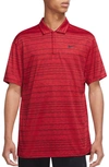 Nike Dri-fit Adv Tiger Woods Golf Polo In Gym Red/ Black/ Black