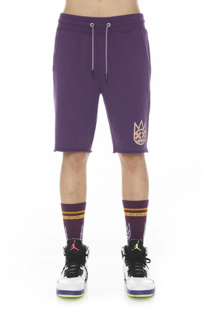Cult Of Individuality Fleece Sweat Shorts In Acai Purple
