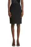 St John St. John Solid Stretch Knit Pencil Skirt In Black