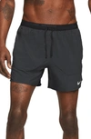 Nike Swoosh-print Running Shorts In Black/ Black