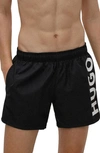 Hugo Boss Black Swimsuit Made Of Recycled Polyester With Quick-dry Feature In Black