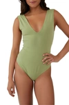 Free People Intimately Fp Keep It Sleek Bodysuit In Oasis