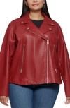 Levi's Faux Leather Moto Jacket In Deep Red