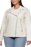 Levi's Faux Leather Moto Jacket In Oyster