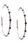 Armenta New World Crivelli Black Diamond Hoop Earrings In Silver