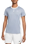 Nike Court Dri-fit Advantage Tennis Half Zip Short Sleeve Top In Grey