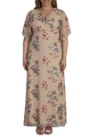 Kiyonna Embroidered Elegance Floral Gown In Blush