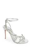 Christian Louboutin Women's Joli Queen 100 Crystal-embellished Ankle-strap Sandals In Silver
