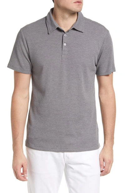 Robert Barakett Cloverdale Waffle Knit Polo In Light Grey