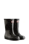Hunter Kids First (18 Months-8 Years) Giant Glitter Rain Boots In Black
