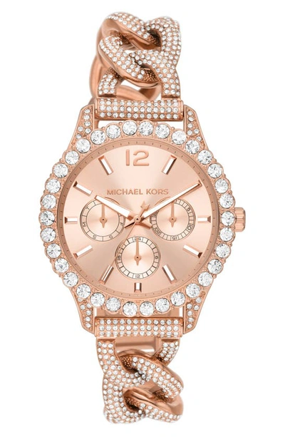 Michael Kors Layton Pavé Chronograph Bracelet Watch, 39mm In Rose Gold