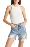 Pistola Blake Ribbed Crewneck Bodysuit In Le Blanc