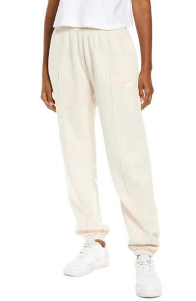 Nike Sportswear Essential Fleece Pants In Pearl White/ White