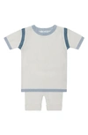 Feltman Brothers Babies'  Rib Knit Top & Pants Set In Ivory/ P. Blue