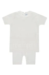 Feltman Brothers Babies' Kids' Pointelle Rib Short Sleeve Sweater & Pants Set In Ivory