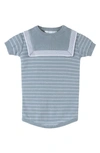 Feltman Brothers Stripe Knit Romper In Vintage Blue