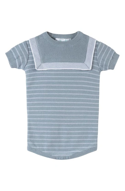 Feltman Brothers Babies' Stripe Knit Romper In Vintage Blue