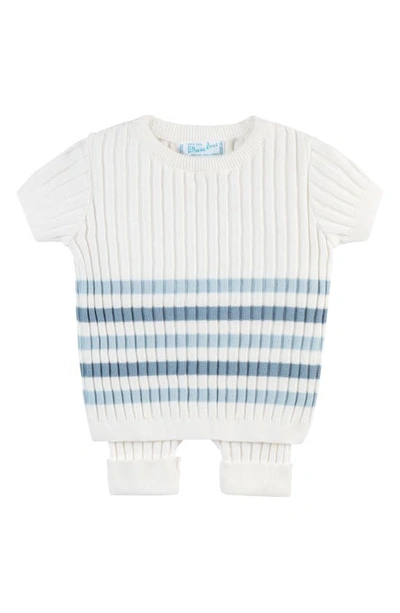 Feltman Brothers Babies' Stripe Rib Knit Top & Trousers Set In Ivory