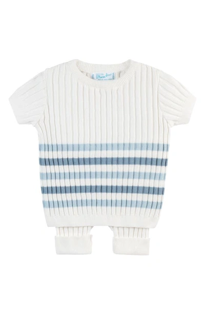 Feltman Brothers Babies'  Stripe Rib Knit Top & Trousers Set In Ivory