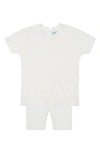 Feltman Brothers Babies' Pointelle Rib Short Sleeve Sweater & Pants In Ivory