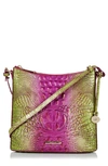 Brahmin Katie Croc Embossed Leather Crossbody Bag In Limeade Ombre Melbourne