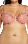 Elomi Matilda Full Figure Underwire Plunge Bra In Rose Gold