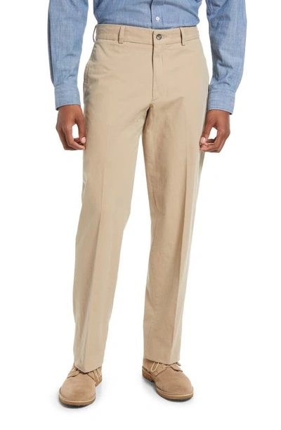 Berle Charleston Flat Front Chino Pants In Khaki