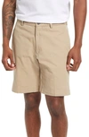 Berle Charleston Flat Front Khaki Shorts In Khaki