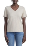 LAFAYETTE 148 JAMES V-NECK LINEN & COTTON T-SHIRT