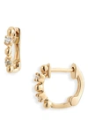 Dana Rebecca Designs Poppy Rae Alternating Pebble & Diamond Huggie Hoop Earrings In Yellow Gold