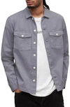 Allsaints Spotter Slim Fit Long Sleeve Shirt In Slate Blue