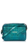 Brahmin Shea Croc Embossed Leather Crossbody Bag In Peacock Melbourne