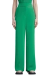 Lafayette 148 Dalton Stretch Silk Wide Leg Pants In Garden Green