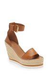 See By Chloé Glyn Espadrille Wedge Brown Size 9 100% Bovine Leather In Tan