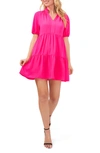 Cece Womens Ruffled Trim Short Mini Dress In Pink