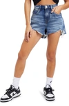 Good American Good Girlfriend Cutoff Denim Shorts In Multi