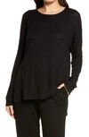 Natori Long-sleeve Knit Pullover In Black