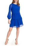Dress The Population Women's Paola Back Cutout Mini Dress In Blue