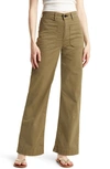 Askk Ny Sailor High Waist Wide Leg Pants In Olive