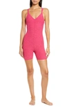 Alo Yoga Soft Sun's Out Romper In Magenta Crush Heather